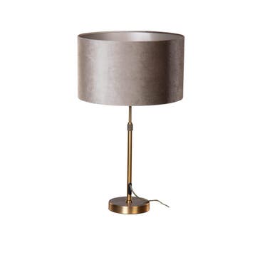 Tafellamp brons met velours kap taupe 35cm - Parte, Verzenden, Nieuw