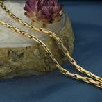 Tricolor gouden cardano schakelketting, Ophalen of Verzenden, Gebruikt, Overige kleuren, Goud
