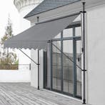 Klem zonwering luifel uitschuifbaar grijs medium 200x120 cm, Tuin en Terras, Zonneschermen, Verzenden, Nieuw