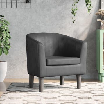 Kuipstoel Grijs Kunstleer | Retourdeal 41% Korting, Huis en Inrichting, Fauteuils, Overige materialen, Minder dan 75 cm, Ophalen of Verzenden