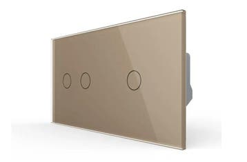 Livolo Touchscreen Schakelaar 2+1 | Goud Glas | Puls |, Ophalen of Verzenden, Nieuw, Schakelaar