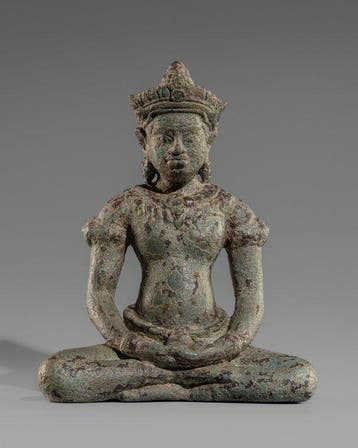Cambodja - Khmerkunst Brons / koperlegering Gekroonde