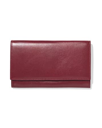HEMA Portemonnee met flap leer donkerrood, Verzenden, Nieuw