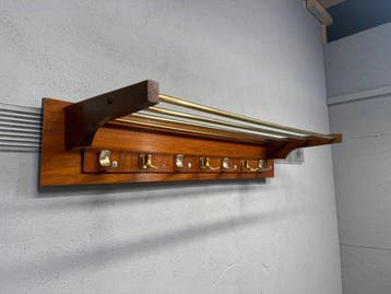 Kapstok - Messing, Hout, Metaal - Mid-century kapstok