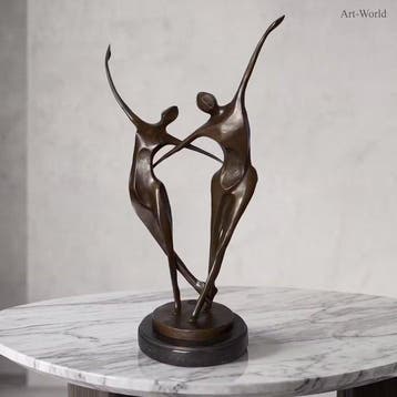 Beeld, Gelukkig koppel. Naar: Milo 48 cm - 48 cm - Brons,, Antiek en Kunst
