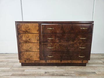 Credenza - Dressoir Art Deco in walnotenhout en blond