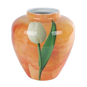 Vaas Tulp - Oranje 20x20x22 cm, Nieuw