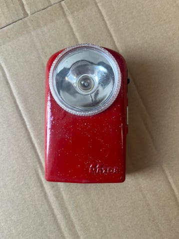 Roze metalen zaklamp Mazda – vintage, Verzamelen, Ophalen of Verzenden, Nieuw
