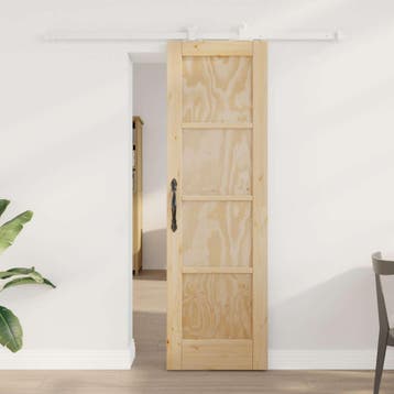 vidaXL Schuifdeur 61 x 198,5 cm Bewerkt hout Natuurlijk en, Verzenden, Nieuw