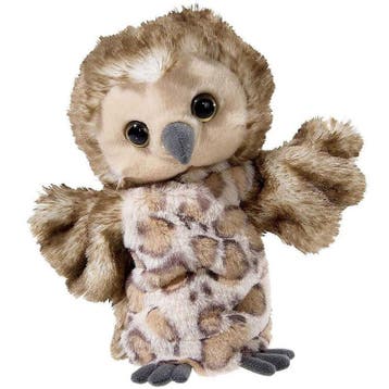 Pluche bruine uil handpop - knuffel - 31 cm - speelgoed, Verzenden, Nieuw