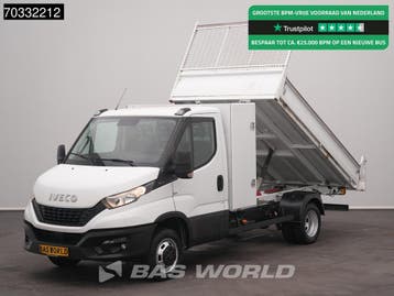 Iveco Daily 35C16 3.0L Kipper met Kist Dubbellucht 3,5t Trek, Auto's, Bestelauto's, Stof, Gebruikt, Euro 6, Iveco