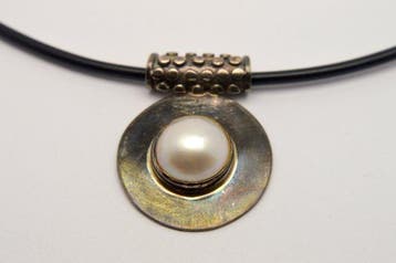 Parel - 925 zilver - grote Mabe witte parel 10 mm - 15,4 g -