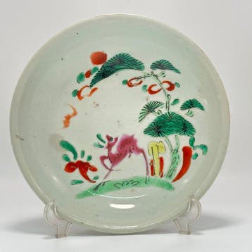 Schotel - Beenderporselein - Antiek Chinees Famille-Verte