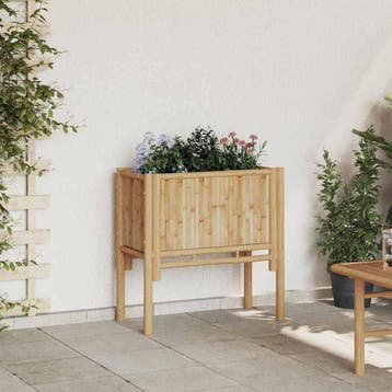 vidaXL Verhoogd bed Bruin 70 x 35 x 70 cm Bamboe, Verzenden, Minder dan 60 cm, Nieuw, 60 cm of meer