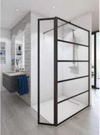 Sub 051 bewegend zijpaneel 34,5×200 cm. met decor, mat, Ophalen of Verzenden, Nieuw, Glas, Bad