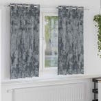 vidaXL Velvet Gordijnen 2 pcs Zilvergrijs 175 x 140 cm, Verzenden, Nieuw, Grijs