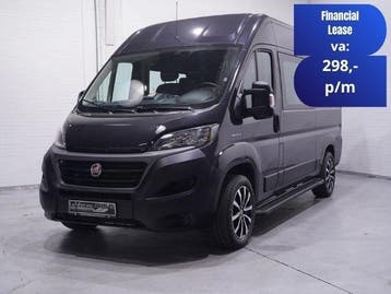 Fiat Ducato 2.3 MultiJet 120 pk Dubbel Cabine L2H2 Navi, Stof, Gebruikt, Euro 6, Zwart