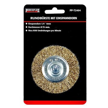 Staalborstel 75 mm op 6 mm stift met gegolfde staaldraad /, Ophalen of Verzenden, Nieuw