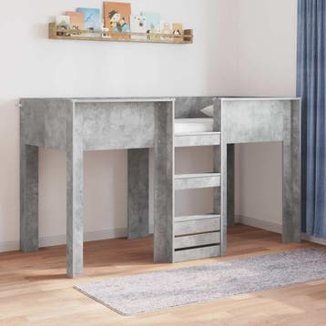 vidaXL Bunk Bed voor Kinderen Beton Grijs 75 x 190 cm, Eenpersoons, Verzenden, Nieuw, Grijs
