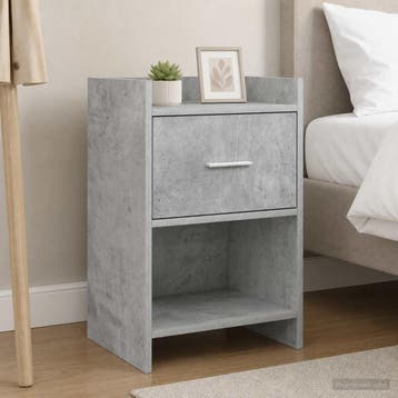 vidaXL Nachtkastjes 2 st Betongrijs 40 x 30 x 60 cm Bewerkt, Minder dan 45 cm, Verzenden, Nieuw, 55 tot 70 cm