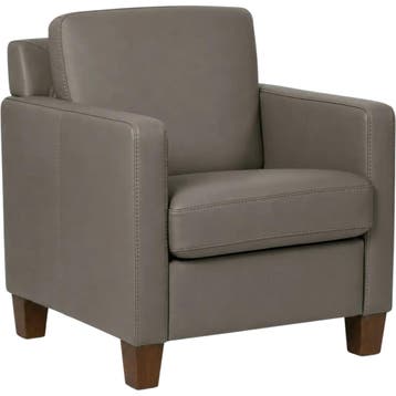 Leren fauteuil Smart - Toledo Smog (grijs) - Poten hout, Nieuw, Ophalen of Verzenden, Bohemian, Eigentijds, Modern, Retro, 50 tot 75 cm