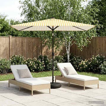 vidaXL Tuinparasol met LED-lampen en voet 200 x 300 cm, Verzenden, Nieuw, 1 tot 2 meter