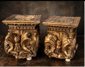 Barok Architectonisch ornament (2) - 18th century - kerk, Antiek en Kunst