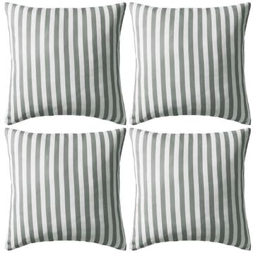 vidaXL Buitenkussens 45x45 cm gestreept grijs 4 st, Verzenden, Nieuw, Grijs