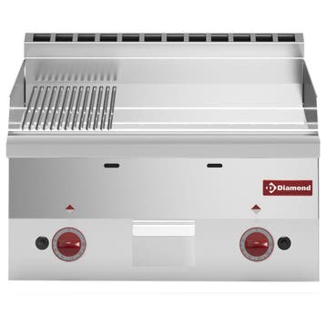 Diamond Bakplaat | PRO 600 | Gas | Verchroomd Glad/Gegroefd, Ophalen of Verzenden, Nieuw in verpakking