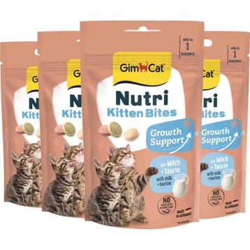 4x GimCat Kattensnack Nutri Kitten Bites 40 gr, Verzenden, Hond