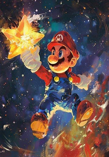 Shayer - Super Mario: Power of the Star - XL -60x80cm, Nieuw