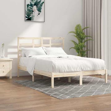vidaXL Bedframe zonder matras massief hout 120x200 cm, Bruin, Verzenden, Nieuw, Twijfelaar