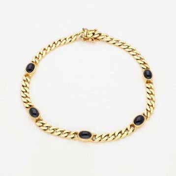 Armband - 14 karaat Geel goud Saffier, Nieuw