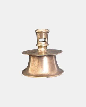Dutch or Flemish Bronze Capstan Candle Holder -