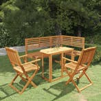 vidaXL 4-delige Bistroset massief acaciahout, Verzenden, Nieuw, Hardhout, 4 zitplaatsen