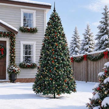 vidaXL Scharnierende kunstkerstboom met kerstballen 500 cm, Verzenden, Nieuw
