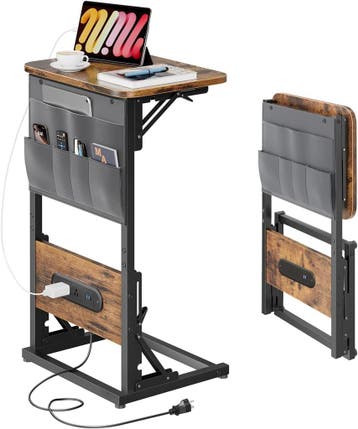 Laptoptafel - Bijzettafel - Verstelbaar - 70x40x30 - Bruin -, Verzenden, Zo goed als nieuw