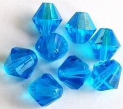 10 x Glas facet bicone 12 mm – Ø 1,45 mm – sapphire AB, Ophalen of Verzenden, Nieuw, Kraal