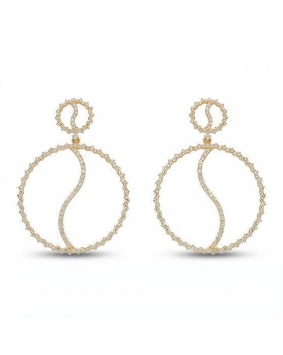 Cocktail oorbellen - 14 karaat Geel goud - 1.18ct. tw., Sieraden, Tassen en Uiterlijk, Antieke sieraden