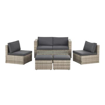 Polyrotan Loungeset / Tuinset Salou - Grijs - Incl. Kussens, Verzenden, Nieuw
