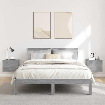 vidaXL Nachtkastjes 2 st 40x30x30 cm bewerkt hout grijs, Minder dan 45 cm, Verzenden, Nieuw, Minder dan 55 cm