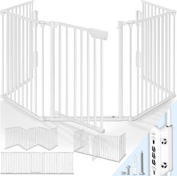 Veiligheidshek - Haardscherm - Hondenhek - 360 cm - Wit - KI, Verzenden, Zo goed als nieuw
