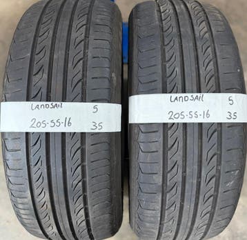 2x 205-55-16 Landsail Zomer 2x 5mm €35 Per Band 205 55 16, Auto-onderdelen, Banden en Velgen, Ophalen, Gebruikt, 16 inch, 205 mm
