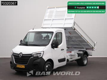 Renault Master 130PK Kipper met Kist 3.5t trekhaak Airco Cru, Stof, Gebruikt, Euro 6, Renault