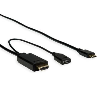 USB C naar HDMI kabel | Roline | 2 meter, Computers en Software, Pc- en Netwerkkabels, Nieuw, Verzenden