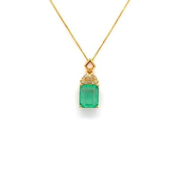 Ketting met hanger - 14 karaat Geel goud - 1.85ct. tw.