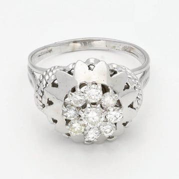 Ring - 18 karaat Witgoud Diamant (Natuurlijk), Nieuw
