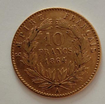Frankrijk. Napoléon III. 10 Francs 1864-A, Paris