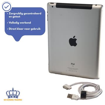 Apple iPad 2 16GB | iPad | Tablet | Incl. Kabel | Werkend, Computers en Software, Apple iPads, 9 inch, Gebruikt, Grijs, 16 GB