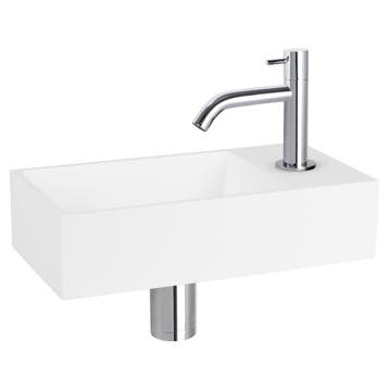 Fonteinset Differnz Solid Solid Surface 36x18.5x9 cm Wit Met, Ophalen of Verzenden, Nieuw, Overige typen